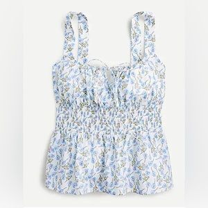 JCrew liberty smocked tank. Blue floral print